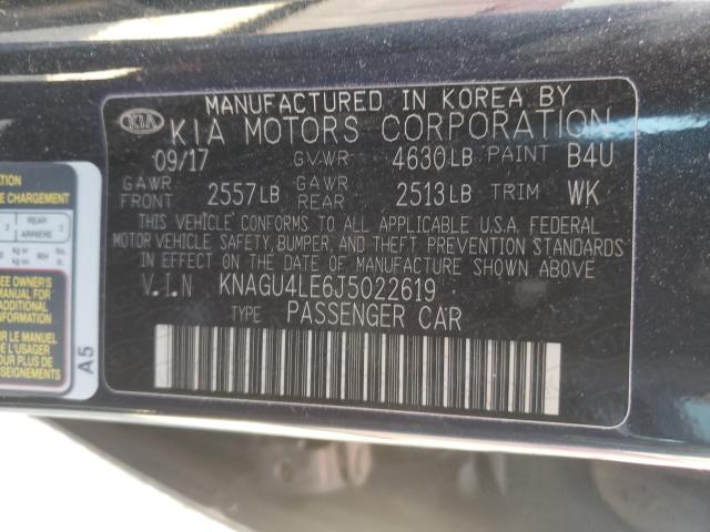 2018 KIA OPTIMA HYB KNAGU4LE6J5022619