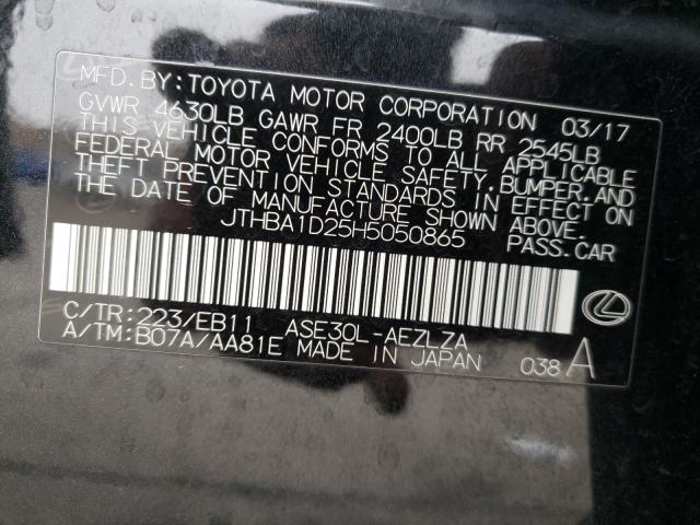 2017 LEXUS IS 200T JTHBA1D25H5050865