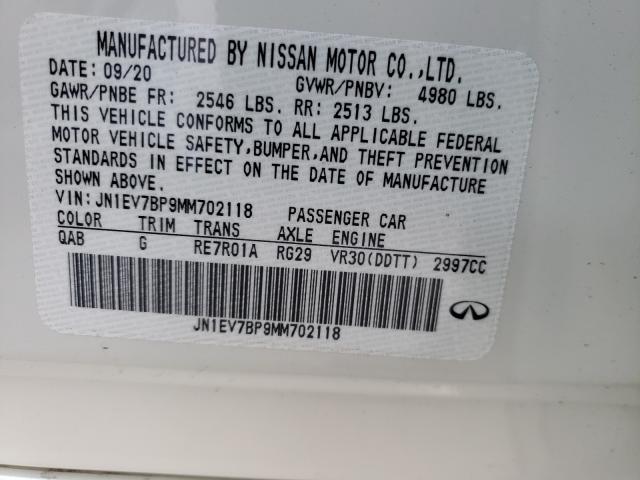 2021 INFINITI Q50 LUXE JN1EV7BP9MM702118