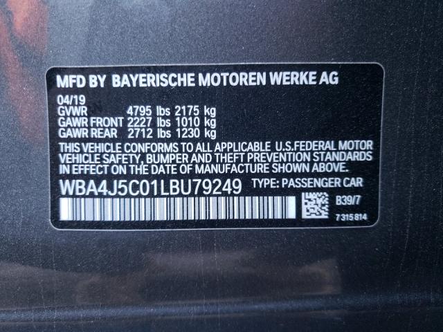2020 BMW 440I GRAN WBA4J5C01LBU79249