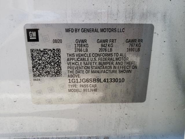 2020 CHEVROLET SONIC 1G1JG6SB9L4133010