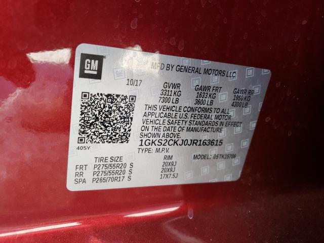 2018 GMC YUKON DENA 1GKS2CKJ0JR163615