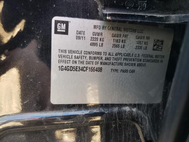 2012 BUICK LACROSSE P 1G4GD5E34CF166408