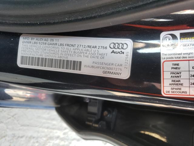 2012 AUDI A6 WAUBGAFC6CN007275