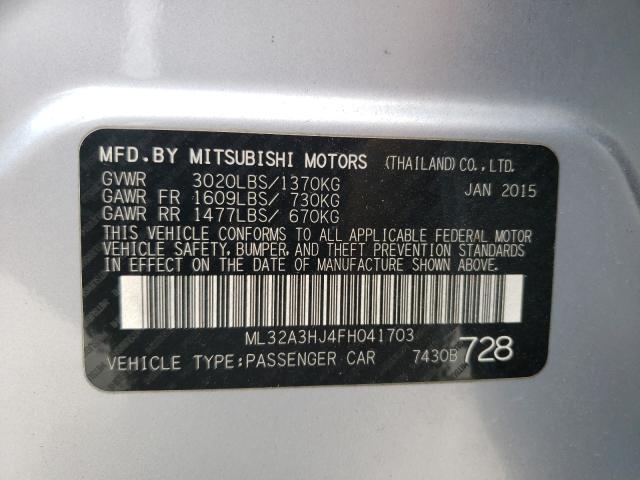 2015 MITSUBISHI MIRAGE DE ML32A3HJ4FH041703