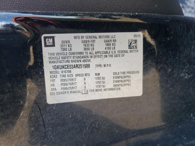2010 GMC YUKON SLT 1GKUKCE03AR251988