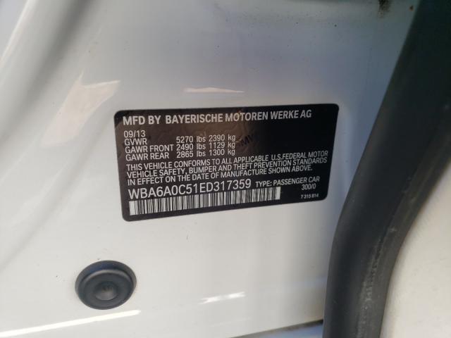 2014 BMW 640 I GRAN WBA6A0C51ED317359