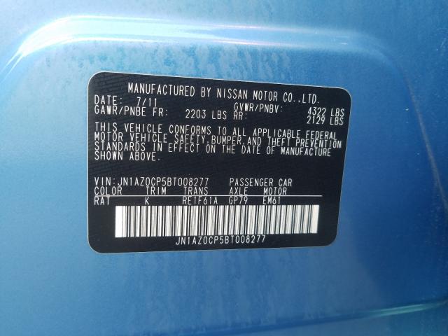 2011 NISSAN LEAF SV JN1AZ0CP5BT008277
