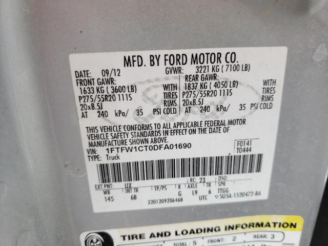 2013 FORD F150 SUPER 1FTFW1CT0DFA01690