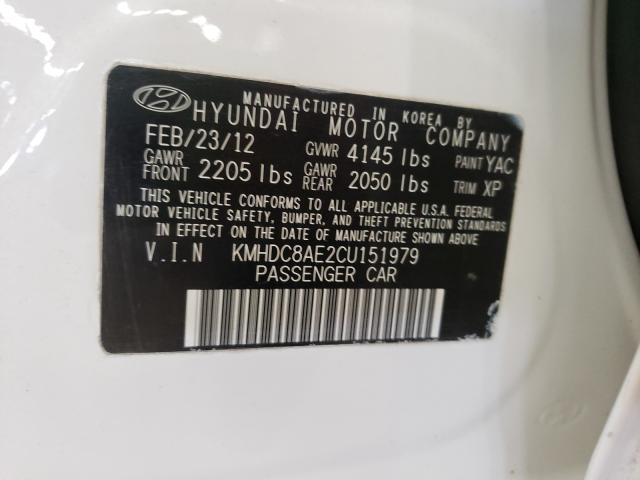 2012 HYUNDAI ELANTRA TO KMHDC8AE2CU151979