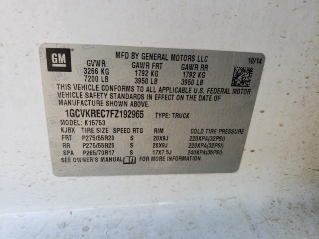 2015 CHEVROLET SILVERADO - 1GCVKREC7FZ192965