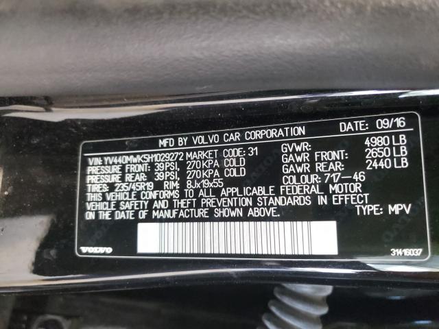 2017 VOLVO V60 CROSS YV440MWK5H1029272