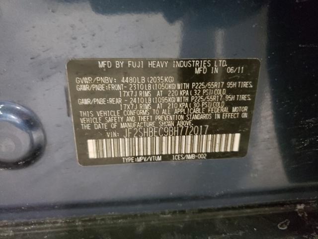 2011 SUBARU FORESTER L JF2SHBEC9BH772017