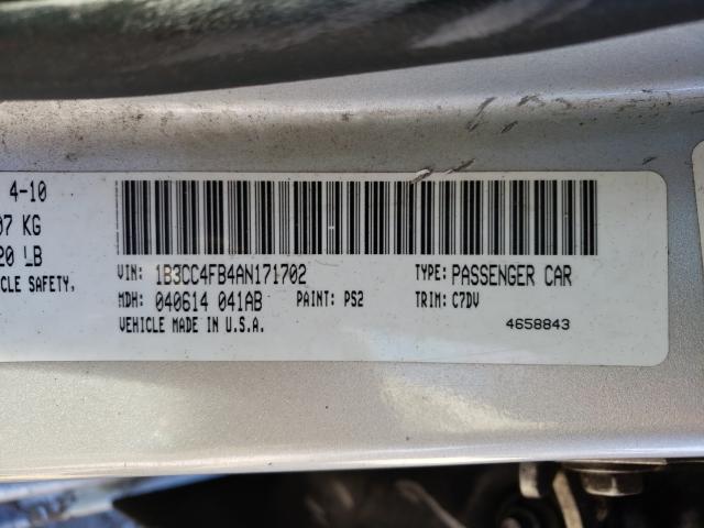 2010 DODGE AVENGER SX 1B3CC4FB4AN171702