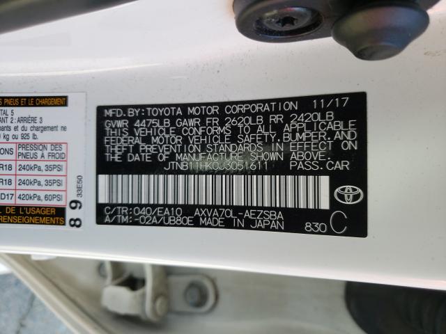 2018 TOYOTA CAMRY L - JTNB11HK0J3051611