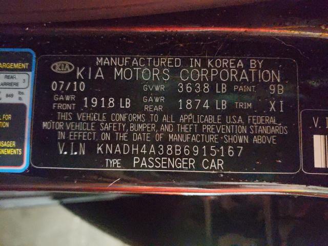2011 KIA RIO KNADH4A38B6915167