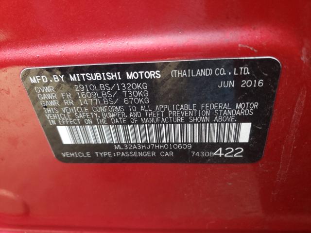 2017 MITSUBISHI MIRAGE ES ML32A3HJ7HH010609