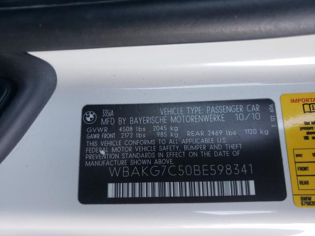 2011 BMW 335 I WBAKG7C50BE598341