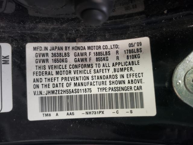 2010 HONDA INSIGHT LX JHMZE2H55AS011875
