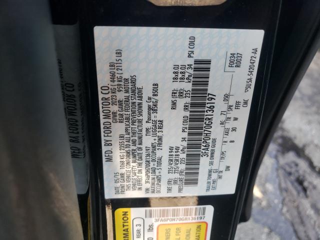 2016 FORD FUSION 3FA6P0H70GR136197