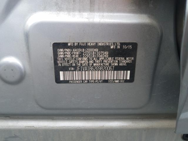 2016 SUBARU WRX JF1VA1B62G9820067