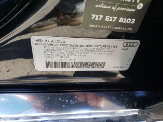 2013 AUDI A8 QUATTRO WAUA2AFD8DN010344