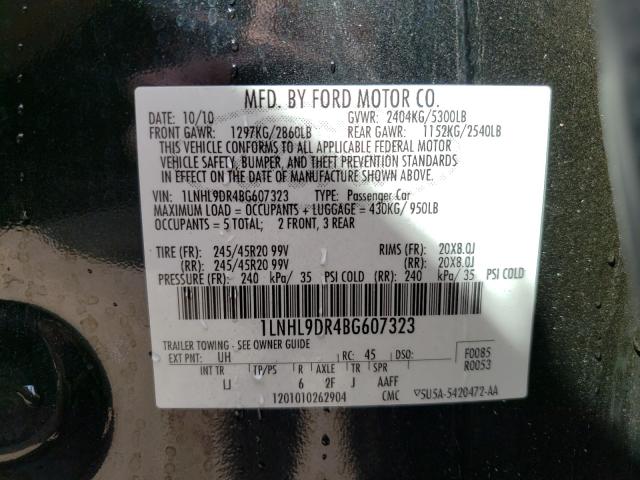 2011 LINCOLN MKS 1LNHL9DR4BG607323