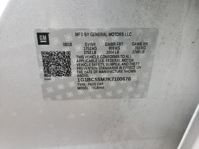 2019 CHEVROLET CRUZE LS 1G1BC5SM7K7100676