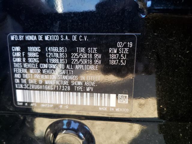 2019 HONDA HR-V SPORT 3CZRU6H16KG717328