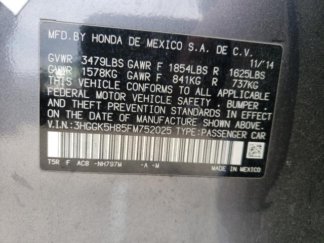 2015 HONDA FIT EX 3HGGK5H85FM752025