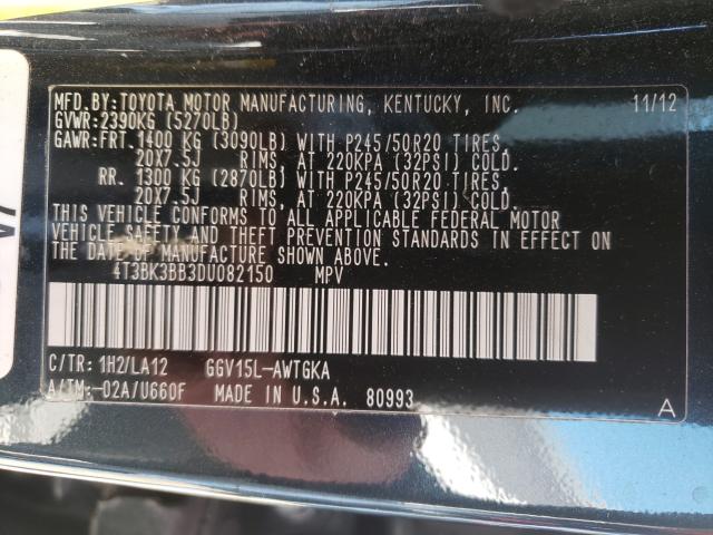 2013 TOYOTA VENZA LIMI 4T3BK3BB3DU082150
