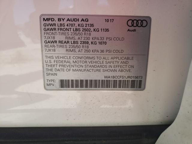 2018 AUDI Q3 PREMIUM WA1BCCFS1JR015673
