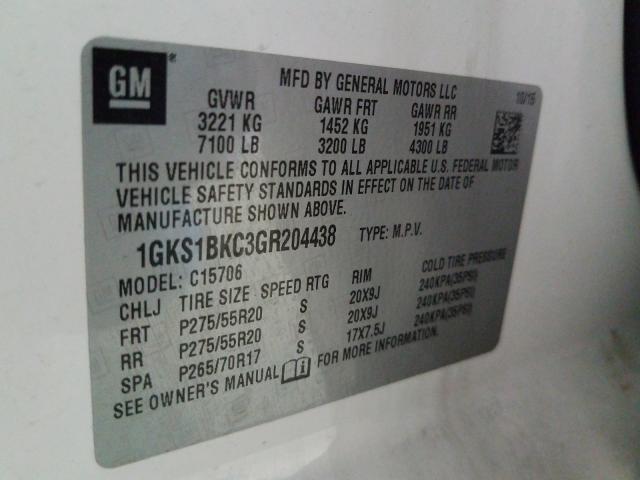 2016 GMC YUKON SLT 1GKS1BKC3GR204438