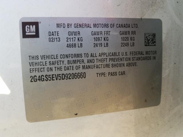2013 BUICK REGAL PREM 2G4GS5EV5D9206660