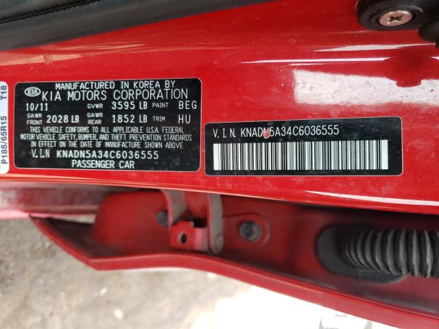 2012 KIA RIO EX KNADN5A34C6036555