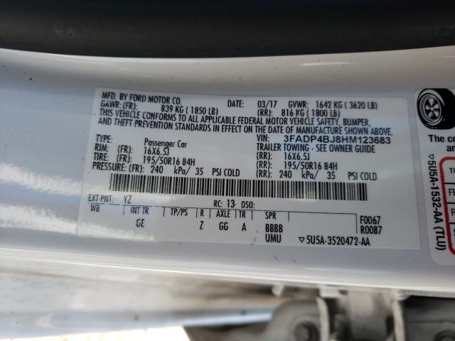 2017 FORD FIESTA SE 3FADP4BJ8HM123683
