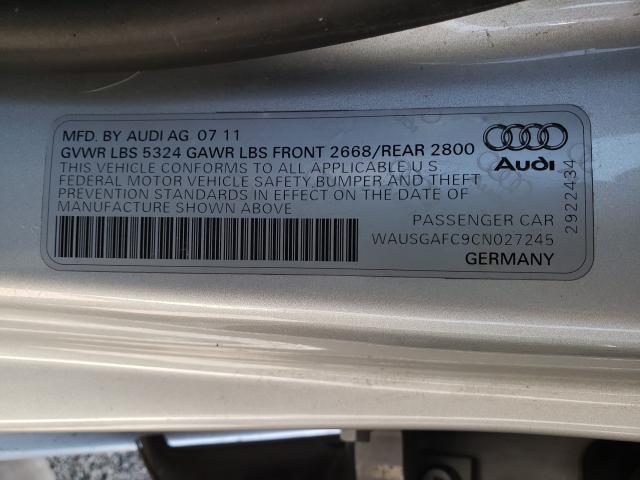 2012 AUDI A7 PRESTIG WAUSGAFC9CN027245