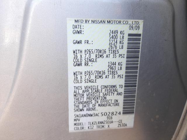 2010 NISSAN XTERRA OFF 5N1AN0NW3AC502824