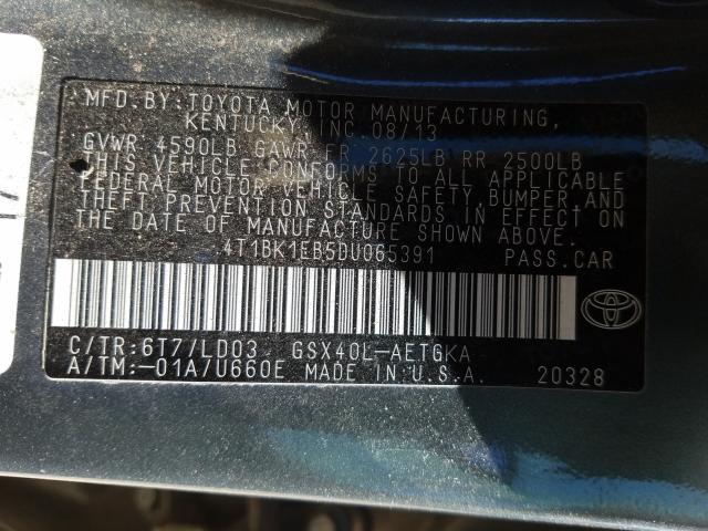 2013 TOYOTA AVALON BAS 4T1BK1EB5DU065391