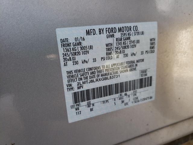 2016 LINCOLN MKX RESERV 2LMTJ8LRXGBL53731