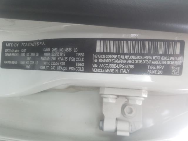 2018 JEEP RENEGADE L ZACCJBBB4JPG78766
