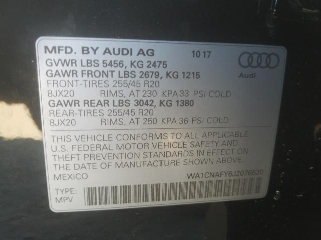 2018 AUDI Q5 PRESTIG WA1CNAFY6J2076520