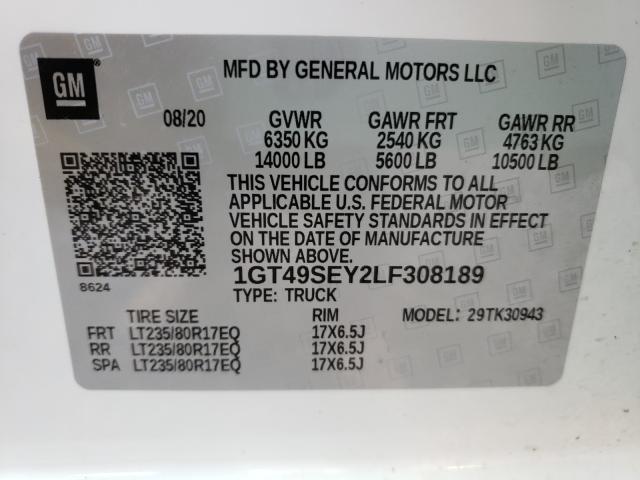 2020 GMC 3500 HD 1GT49SEY2LF308189