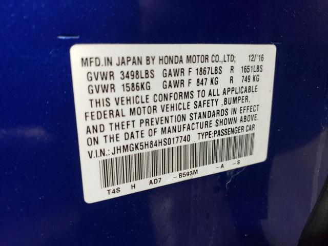 2017 HONDA FIT EX JHMGK5H84HS017740