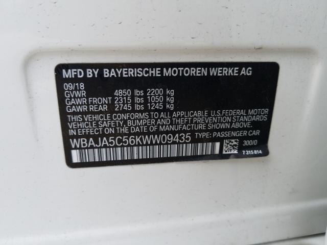 2019 BMW 530 I WBAJA5C56KWW09435