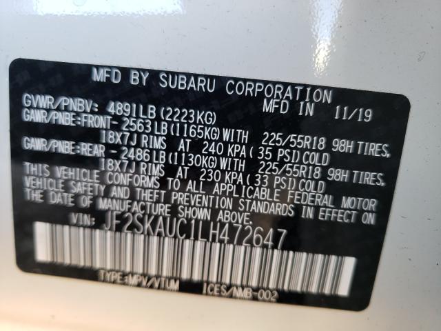 2020 SUBARU FORESTER L JF2SKAUC1LH472647