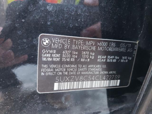 2012 BMW X5 XDRIVE5 5UXZV8C54CL422739