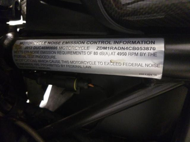 2012 DUCATI MONSTER 69 ZDM1RADN4CB053870