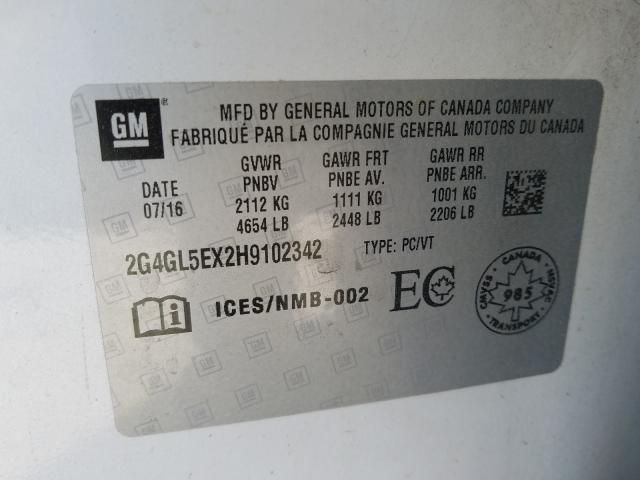 2017 BUICK REGAL SPOR 2G4GL5EX2H9102342