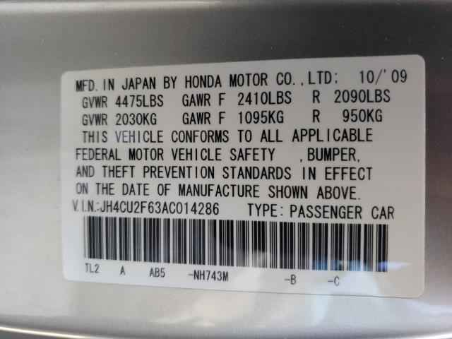 2010 ACURA TSX JH4CU2F63AC014286